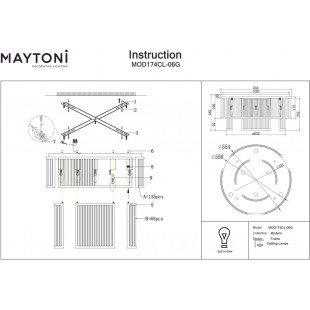Plafon szklany Hampton Frame - Maytoni | Luksusowy design
