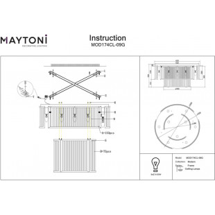 Plafon szklany Hampton Frame 65cm - Maytoni | Luksus i blask