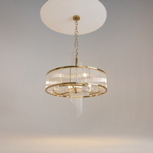 Lampa wisząca Hampton Frame Maytoni - Szkło Przezroczyste/Złote
