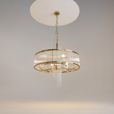 Lampa wisząca Hampton Frame Maytoni - Szkło Przezroczyste/Złote