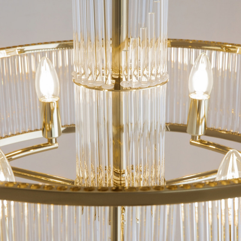 Lampa wisząca Hampton Frame Maytoni - Szkło Przezroczyste/Złote