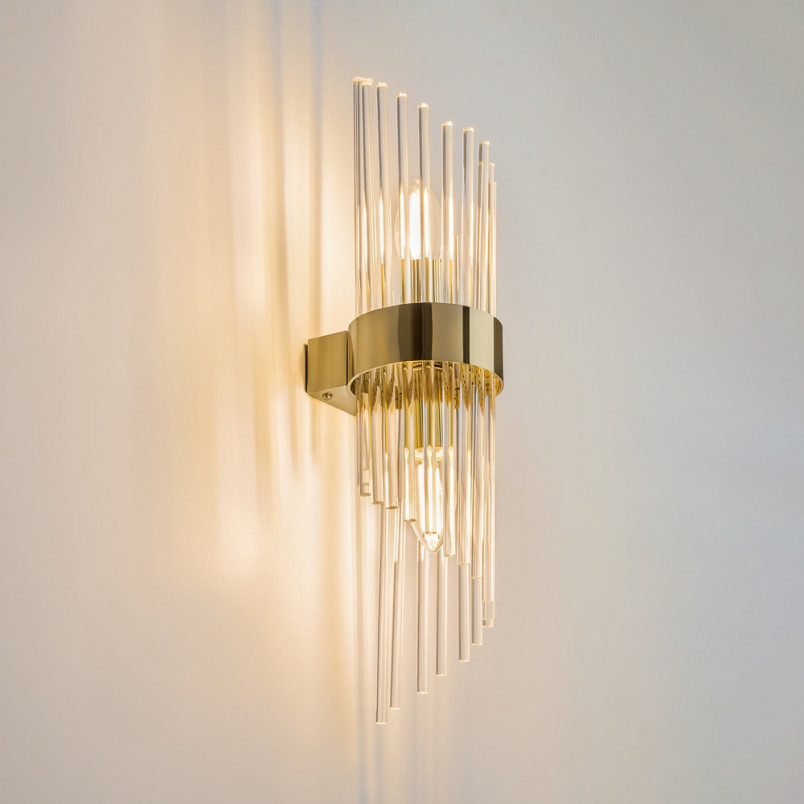 Kinkiet Hampton Frame Maytoni: Szkło, Złoto - Luksusowy Design