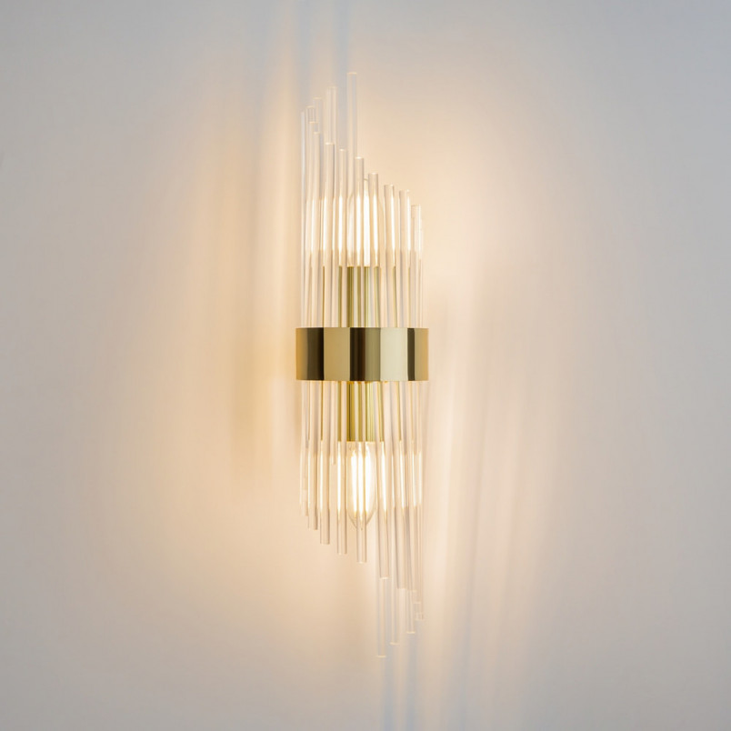 Kinkiet Hampton Frame Maytoni: Szkło, Złoto - Luksusowy Design