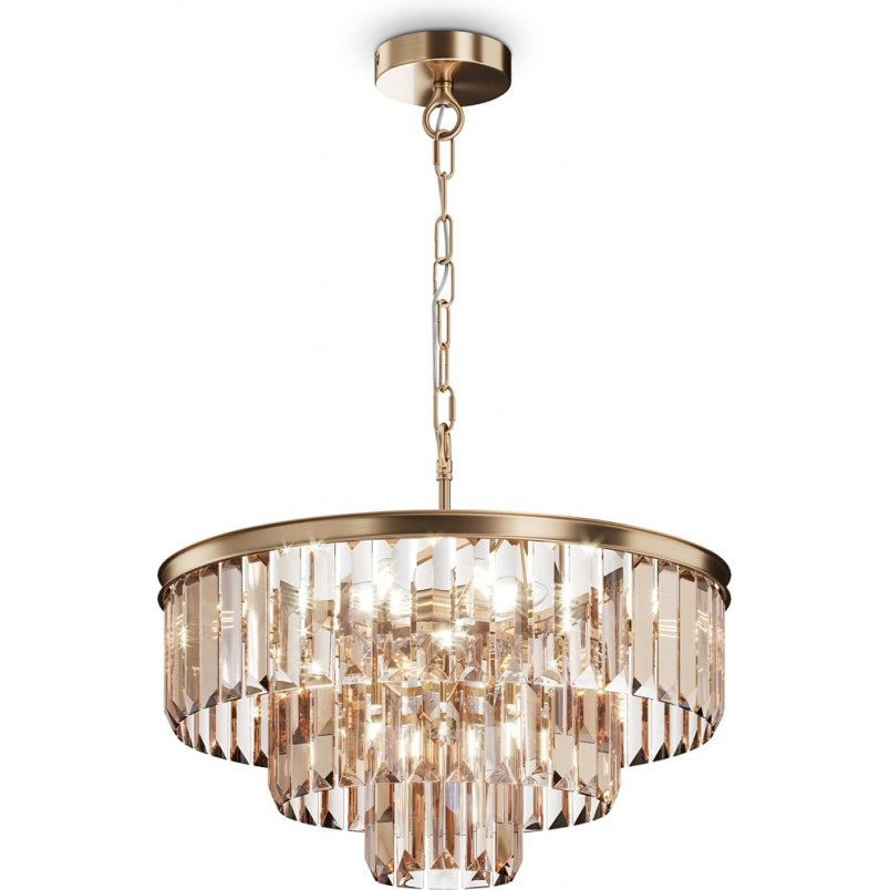 Żyrandol Kryształowy Revero Maytoni | 50cm, Bursztyn/Złoto