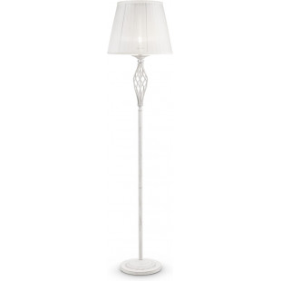 Lampa podłogowa antyczna z abażurem Grace postarzany biały Maytoni