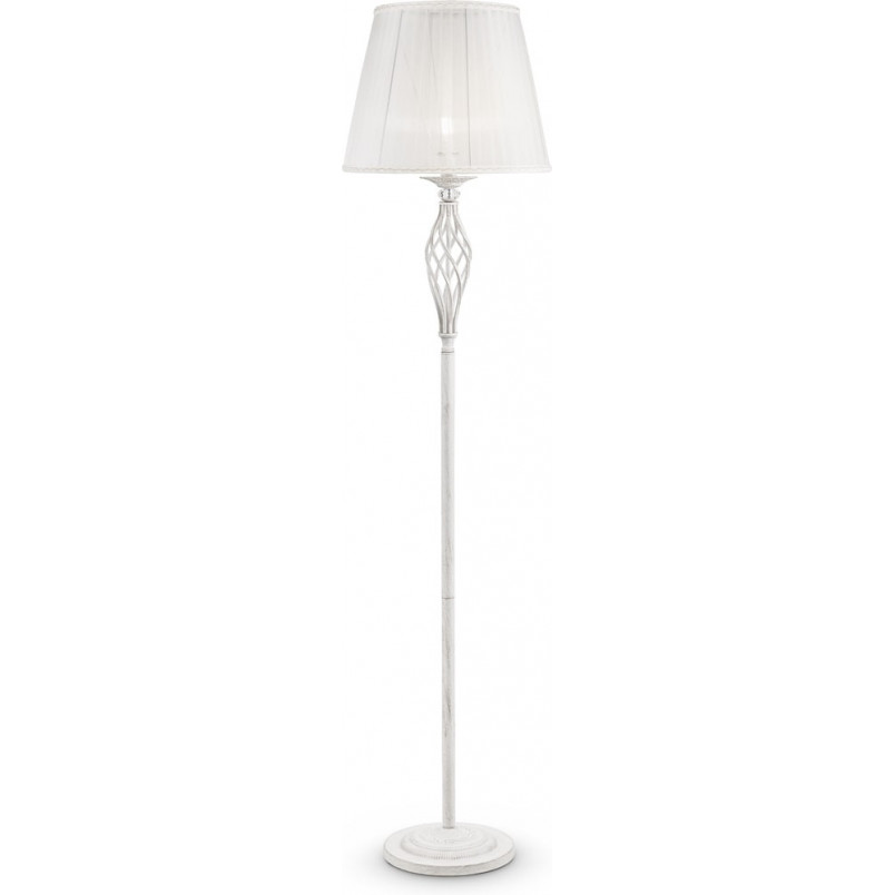 Lampa podłogowa Grace - antyczny styl, biały abażur | Maytoni