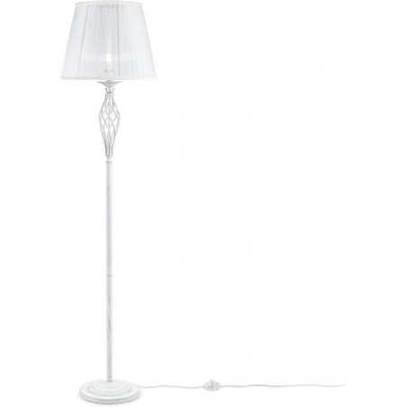 Lampa podłogowa Grace - antyczny styl, biały abażur | Maytoni