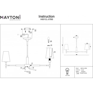 Żyrandol Hampton Zaragoza | Biało-Mosiężny Maytoni | Sklep Lamp