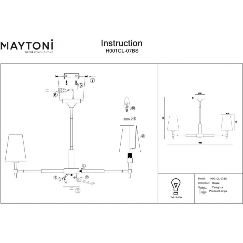 Żyrandol Hampton Zaragoza | Biało-Mosiężny Maytoni | Sklep Lamp