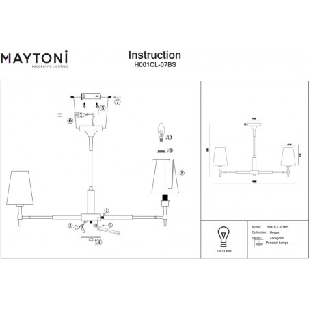 Żyrandol Hampton Zaragoza | Biało-Mosiężny Maytoni | Sklep Lamp