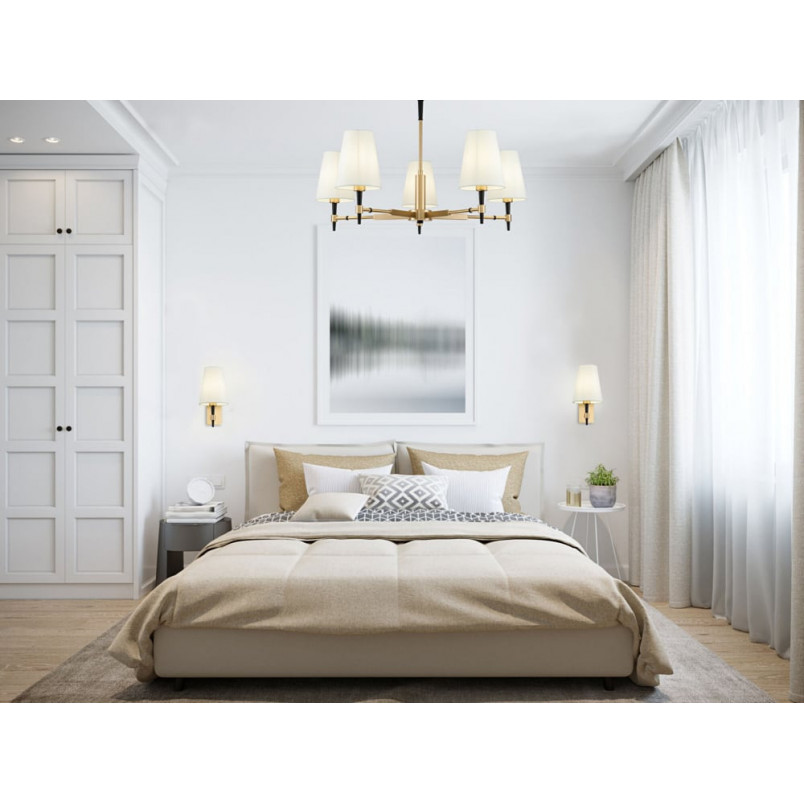 Żyrandol Hampton Zaragoza | Biało-Mosiężny Maytoni | Sklep Lamp