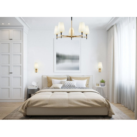 Żyrandol Hampton Zaragoza | Biało-Mosiężny Maytoni | Sklep Lamp