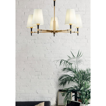 Żyrandol Hampton Zaragoza | Biało-Mosiężny Maytoni | Sklep Lamp