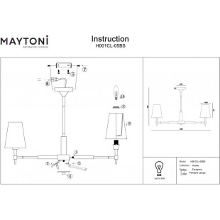 Żyrandol Hampton Zaragoza | Biało-Mosiężny Maytoni | Sklep Lamp
