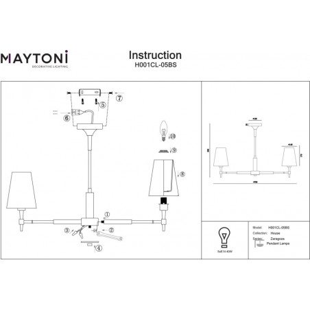 Żyrandol Hampton Zaragoza | Biało-Mosiężny Maytoni | Sklep Lamp