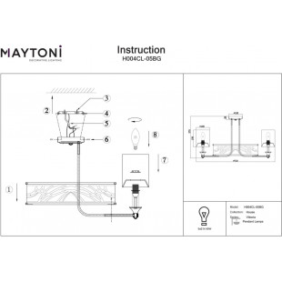 Lampa Hampton Vittoria Maytoni | Biało-złota, 5 punktów