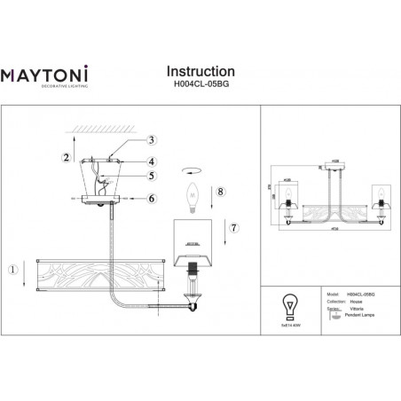 Lampa Hampton Vittoria Maytoni | Biało-złota, 5 punktów
