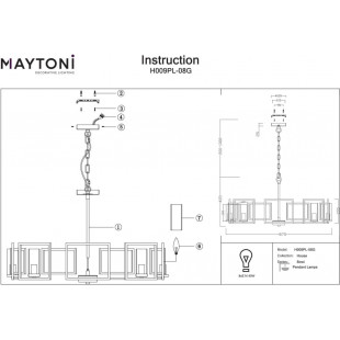 Lampa wisząca Hampton Bowi złota Maytoni | Elegancki design