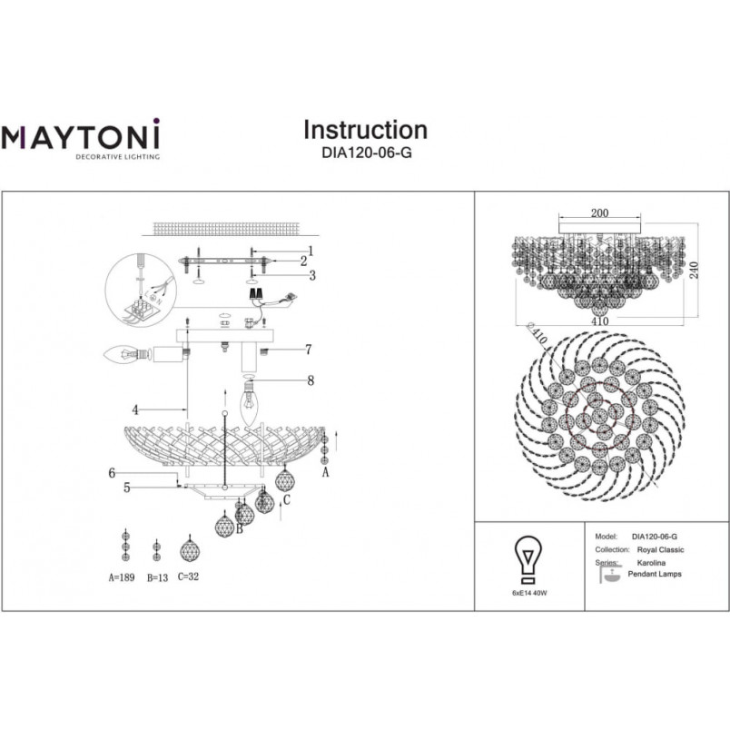 Plafon kryształowy Karolina | Maytoni - Luksusowy design