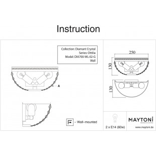 Kinkiet kryształowy Ottilia złoty Maytoni - Elegancki design