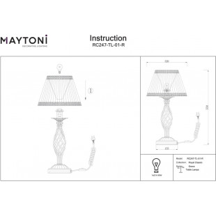 Lampa stołowa antyczna Grace Maytoni | Beżowa i brązowa