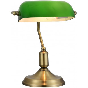 Lampa bankierska na biurko Kiwi zielony / mosiądz Maytoni