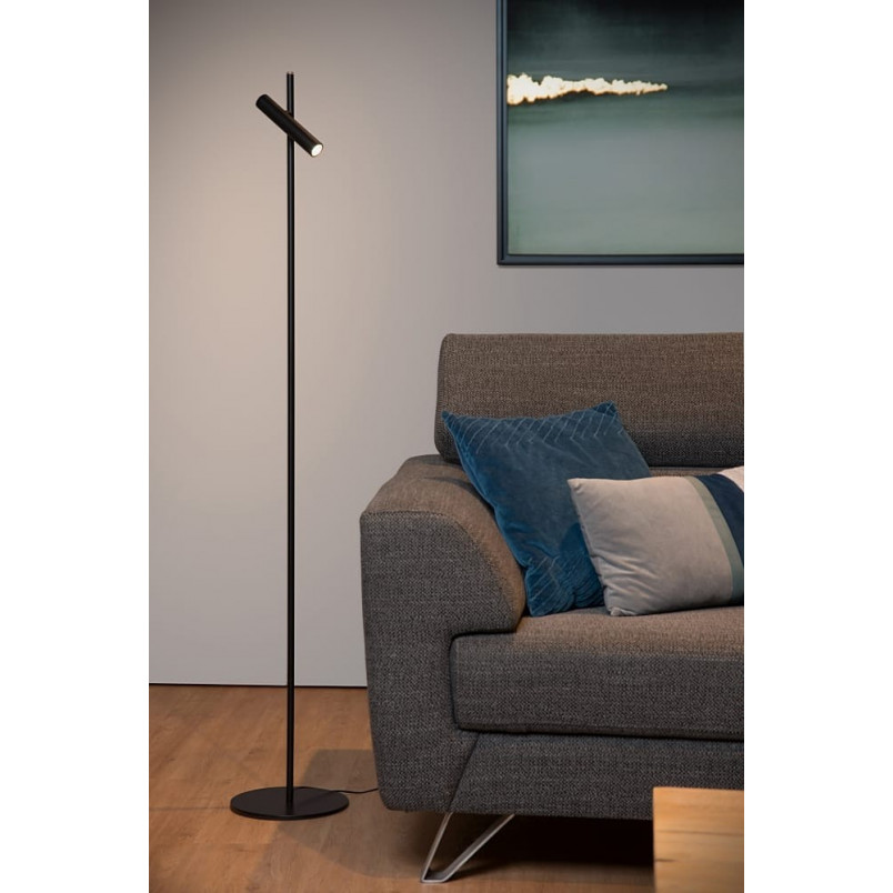 Lampa podłogowa LED czarna Lucide Philon - Minimalistyczny Design