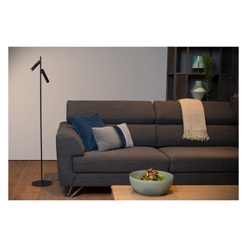 Lampa podłogowa LED czarna Lucide Philon - Minimalistyczny Design