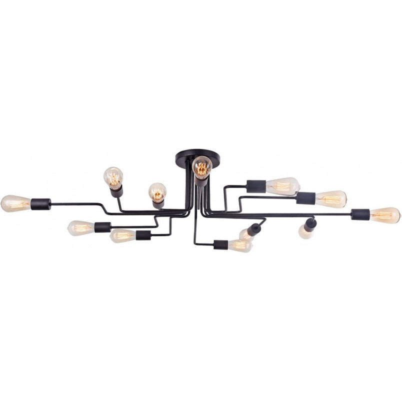 Lampa sufitowa loft Gilbert XII czarna Maytoni | 123x88cm