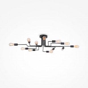 Lampa sufitowa loft Gilbert XII czarna Maytoni | 123x88cm