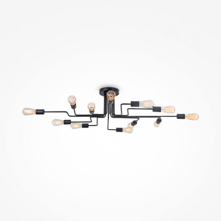 Lampa sufitowa loft Gilbert XII czarna Maytoni | 123x88cm