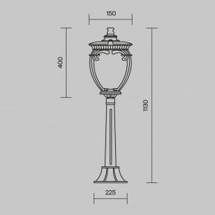 Słupek ogrodowy retro Fleur Maytoni | Lampa zewnętrzna brązowa