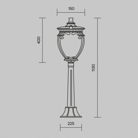 Słupek ogrodowy retro Fleur Maytoni | Lampa zewnętrzna brązowa