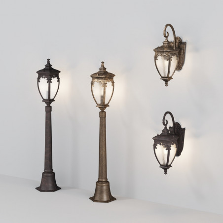 Słupek ogrodowy retro Fleur Maytoni | Lampa zewnętrzna brązowa