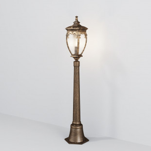 Słupek ogrodowy retro Fleur Maytoni | Czarno-złoty, 113cm