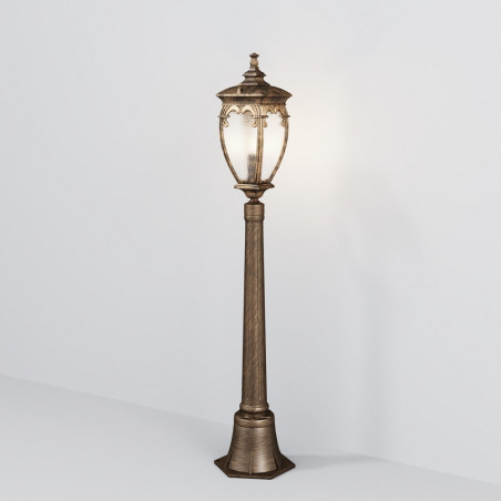 Słupek ogrodowy retro Fleur Maytoni | Czarno-złoty, 113cm
