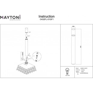 Lampa Ogrodowa Stojąca Amas Maytoni | 80cm, Grafitowa