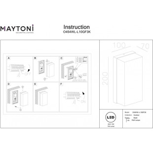 Kinkiet ogrodowy Badd Square LED Maytoni - Nowoczesny design