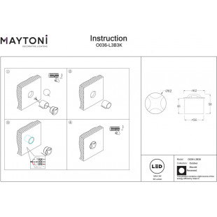 Lampa zewnętrzna LED Maytoni Biscotti II - Czarna | Sklep z lampami