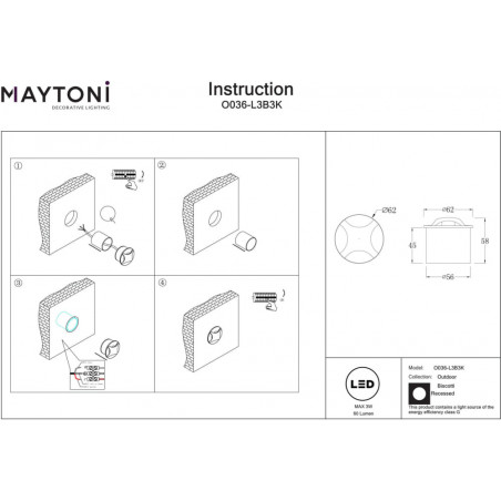 Lampa zewnętrzna LED Maytoni Biscotti II - Czarna | Sklep z lampami