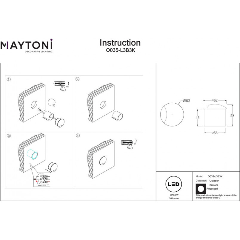 Lampa zewnętrzna LED Maytoni Biscotti - Nowoczesny design