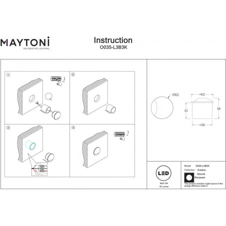 Lampa zewnętrzna LED Maytoni Biscotti - Nowoczesny design