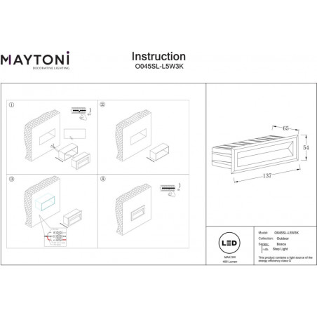 Lampa zewnętrzna LED Bosca - Maytoni | Oświetlenie schodów