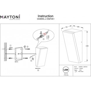 Kinkiet zewnętrzny Brick LED Maytoni - Oświetlenie ogrodu