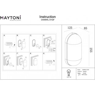 Kinkiet zewnętrzny loft Candle Maytoni | Czarny, grafitowy