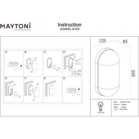 Kinkiet zewnętrzny loft Candle Maytoni | Czarny, grafitowy