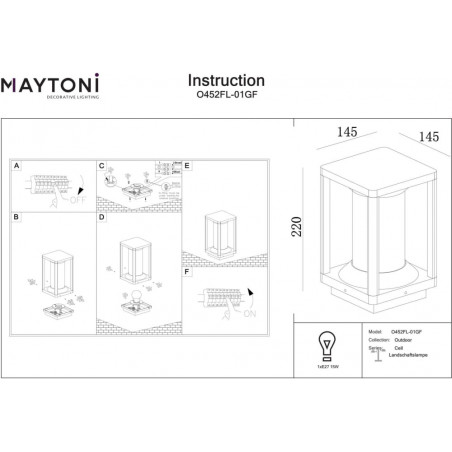 Lampa zewnętrzna Cell grafitowa Maytoni | Oświetlenie ogrodu