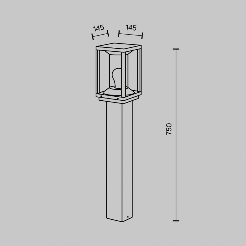 Lampa zewnętrzna Cell Maytoni | Loftowa, grafitowa, 75cm