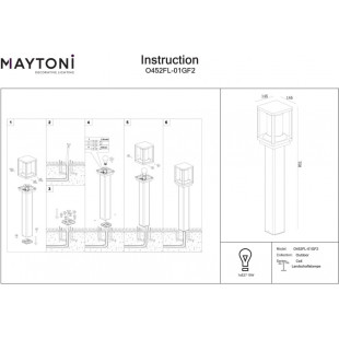 Lampa zewnętrzna Cell Maytoni | Loftowa, grafitowa, 75cm