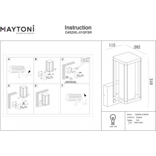 Kinkiet zewnętrzny Cell II Maytoni - Loft, czujnik ruchu